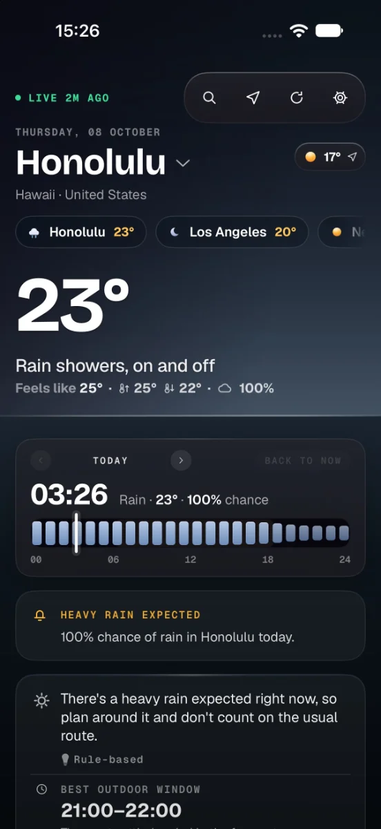 Honolulu, heavy rain expected